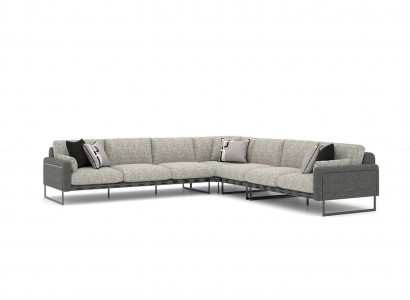 Modern corner sofa L-shape living room luxury couch luxury design textile new